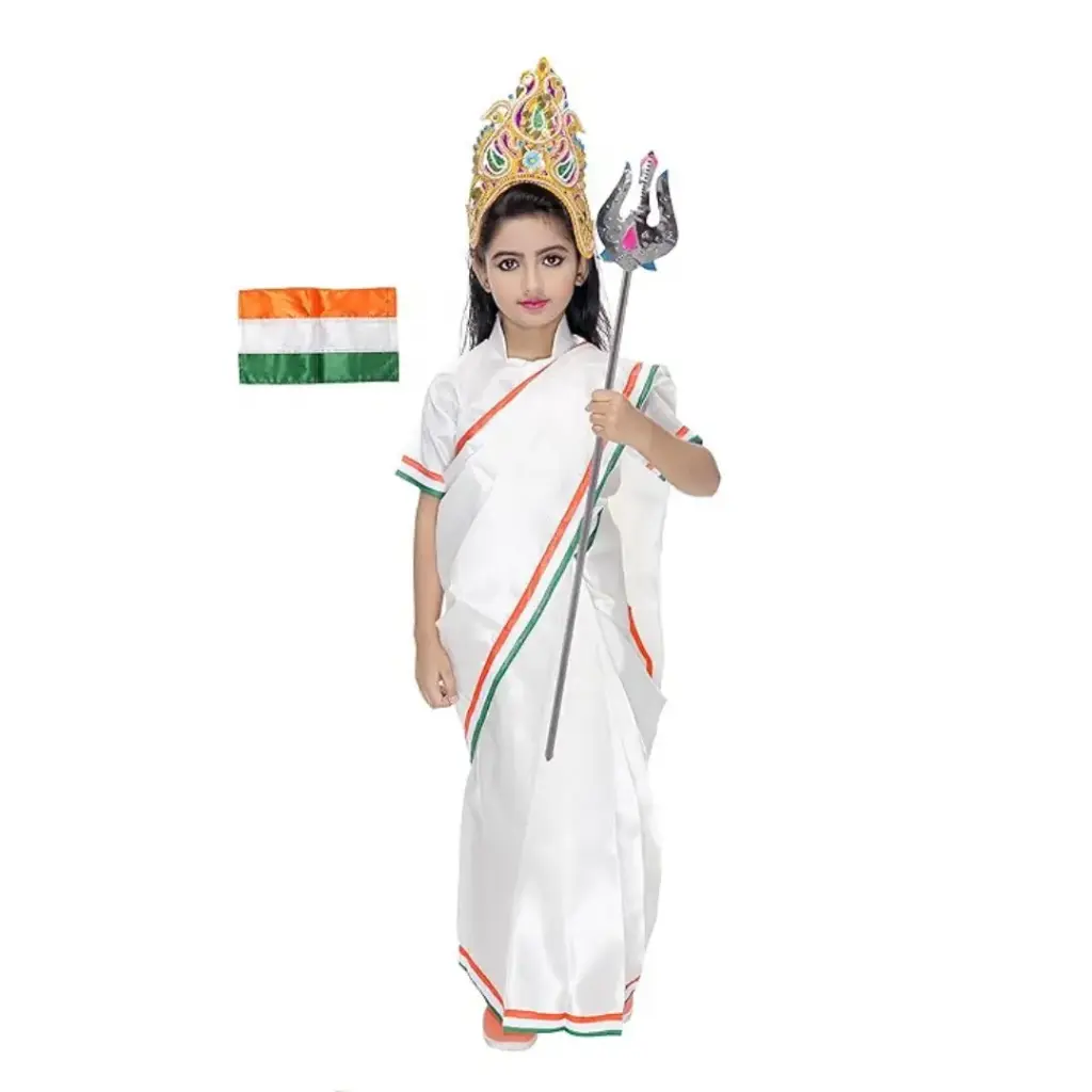 Bharath Matha Costume – India Motherland Fancy Dress for Kids & Adults
