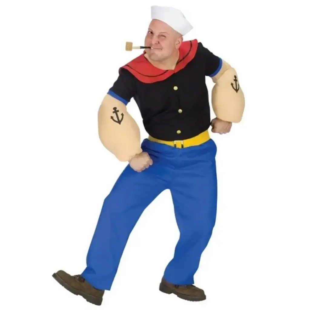 Popeye Costume – Classic Sailor Man Fancy Dress for Kids & Adults