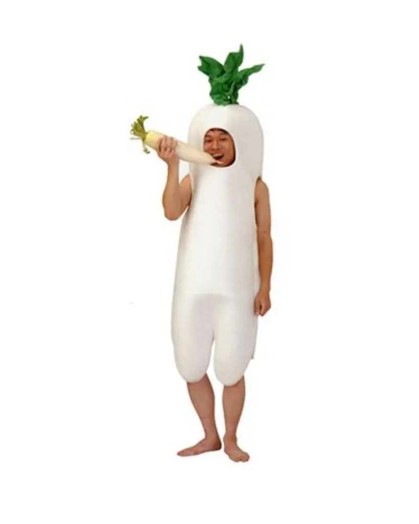 White Radish Costume – Creative Vegetable Dress-Up for Kids & Adults
