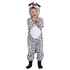 Dalmatian Dog Costume Rental for Kids & Adults – Spotted Faux Fur Jumpsuit