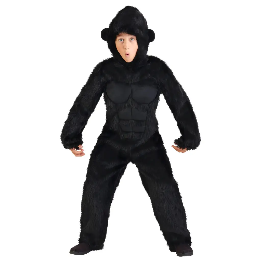 Black Gorilla Costume Rental for Kids & Adults – Plush Animal Outfit