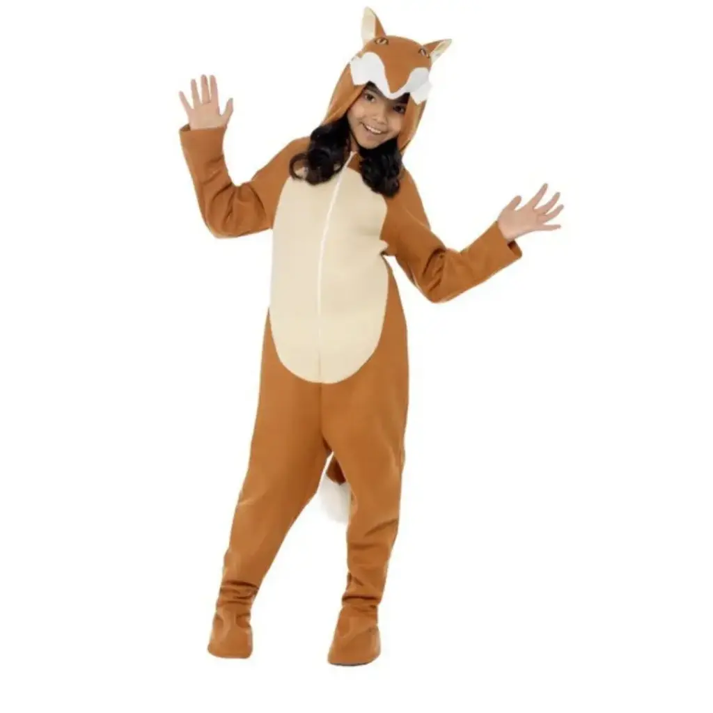 Golden Brown Fox Costume Rental – Plush Spotted Animal Outfit