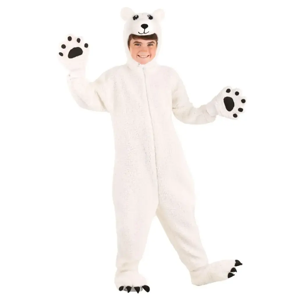 White Polar Bear Costume for Kids & adults– Arctic Cuddle & Dress-Up