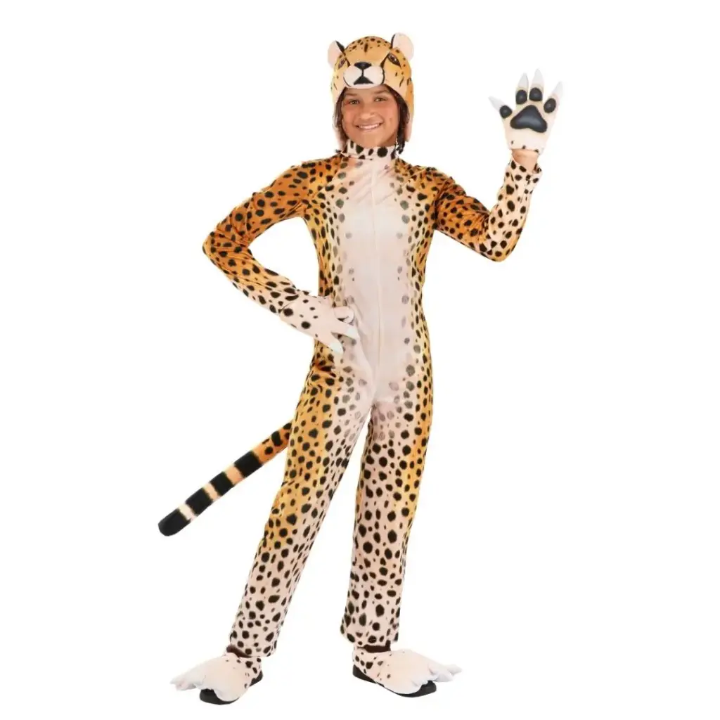 Cheetah Spots Costume for Kids & adults– Plush Animal Fancy Dress
