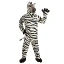 Zebra Costume for Kids & adults– Faux-Fur Jumpsuit with Moving