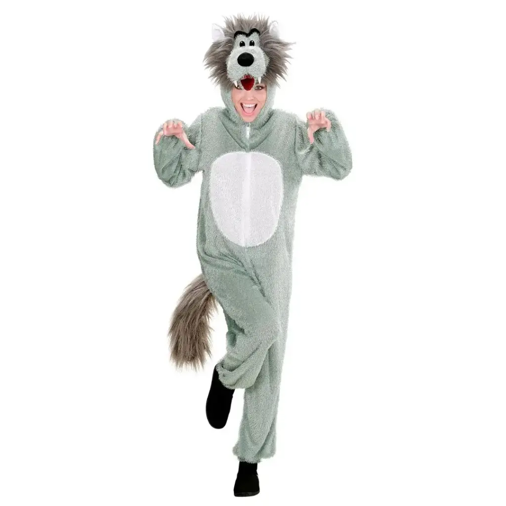Wolf Costume for Kids & Adults – Plush Animal Fancy Dress