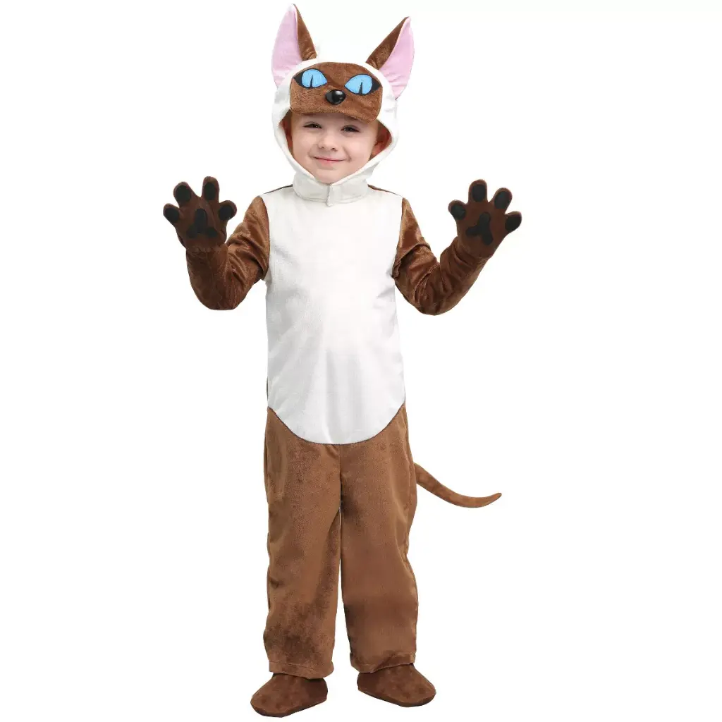 Golden Brown Siamese Cat Costume for Kids – Plush & Adorable