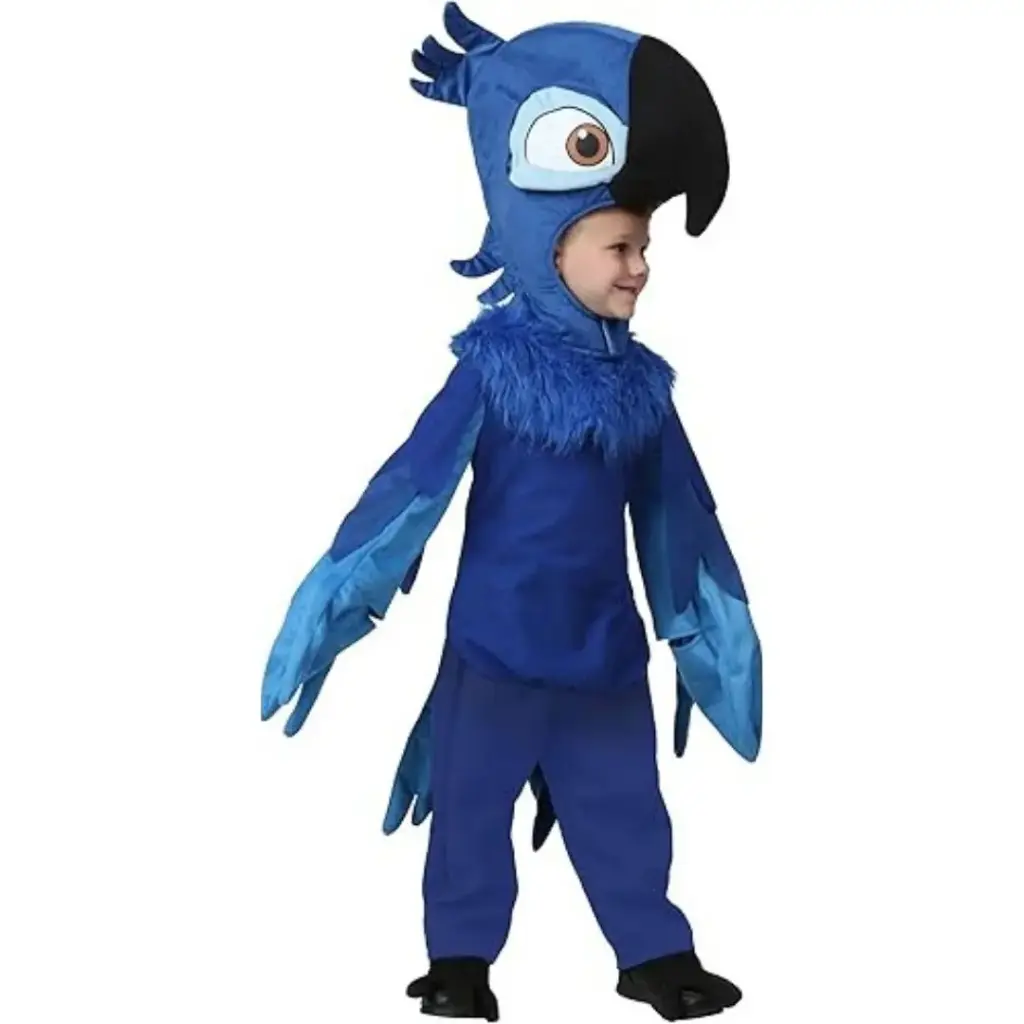 Rio Blue Bird Costume for Kids & adults– Colourful Feathered Fancy Dress