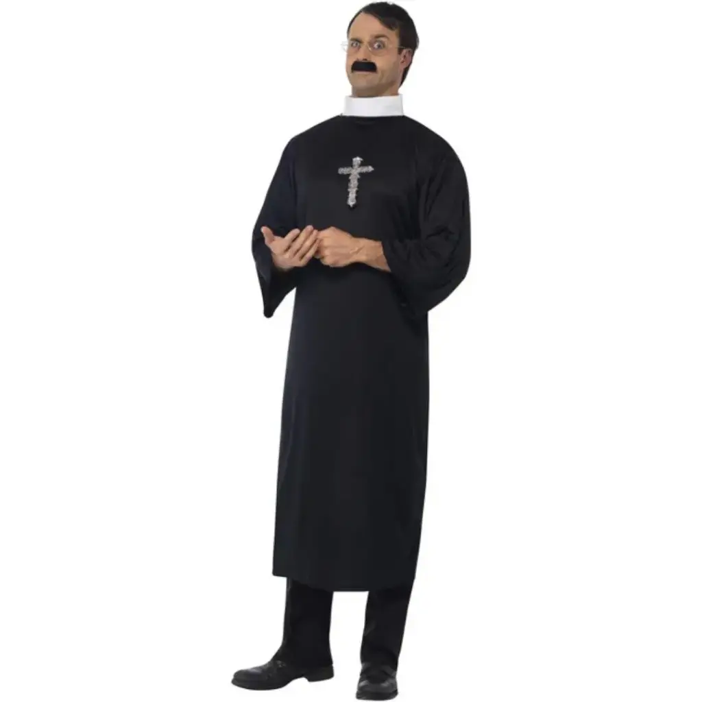Black Priest Costume for Kids & Adults – Authentic Clergy Robe