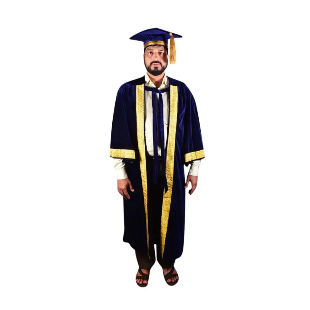 Black Graduation Gown-Velvet