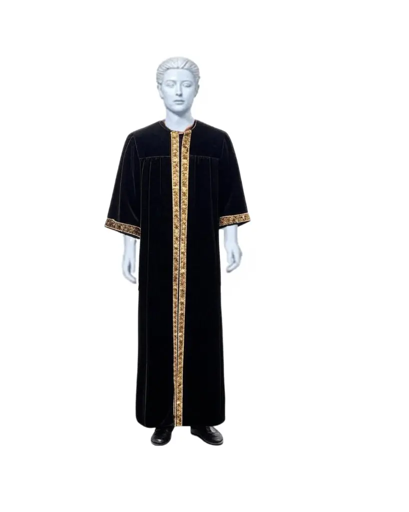 Black Velvet Graduation Gown for Rental– Premium Academic Regalia for Doctoral Graduates