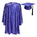 Royal Blue Graduation Gown -Kids Satin
