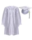 White Graduation Gown-Kids Satin 