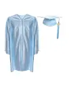 Blue Satin Graduation Gown for Kids Rental– Elegant Academic Regalia