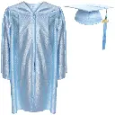 Blue color Graduation Gown-Kids Satin 