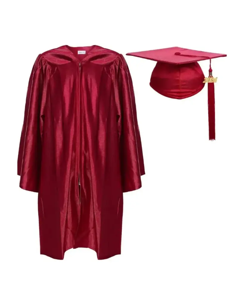 Maroon Color Graduation Gown-Kids Satin 