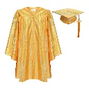 Yellow Color Graduation Gown-Kids Satin  