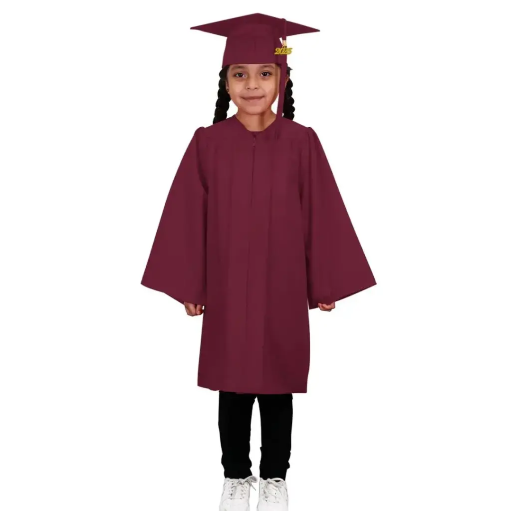 Maroon Color Graduation Gown-kids Matte 