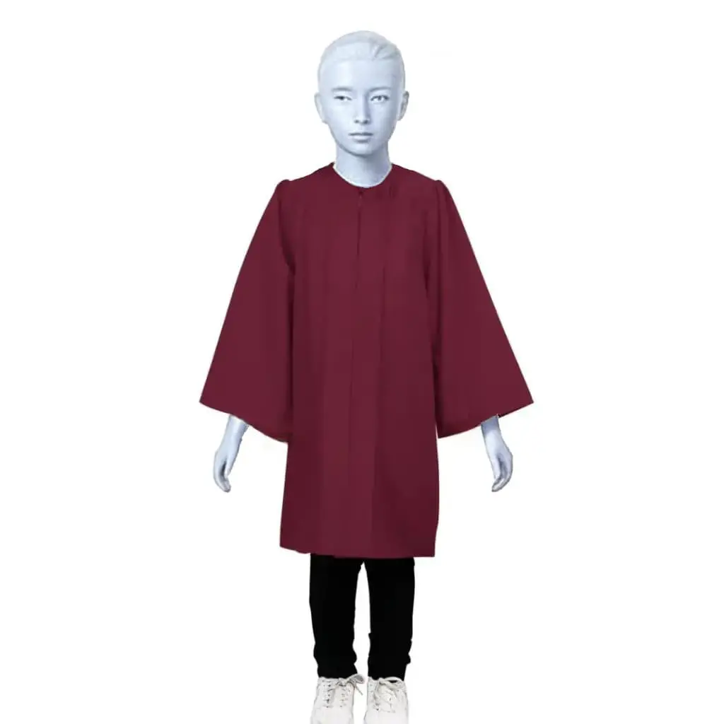 Maroon Matte Kids Graduation Gown for Rental– Elegant Academic Regalia