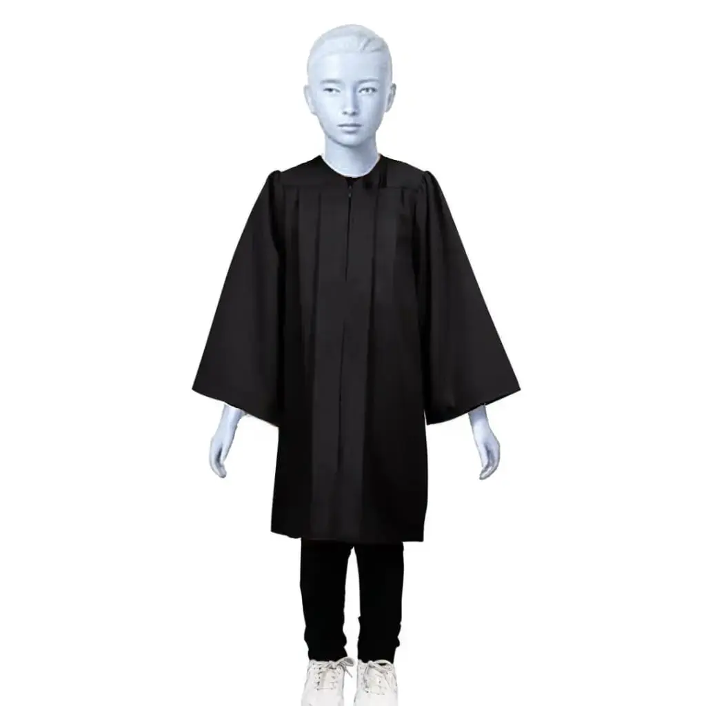 Black Matte Kids Graduation Gown For Rental– Classic Academic Regalia