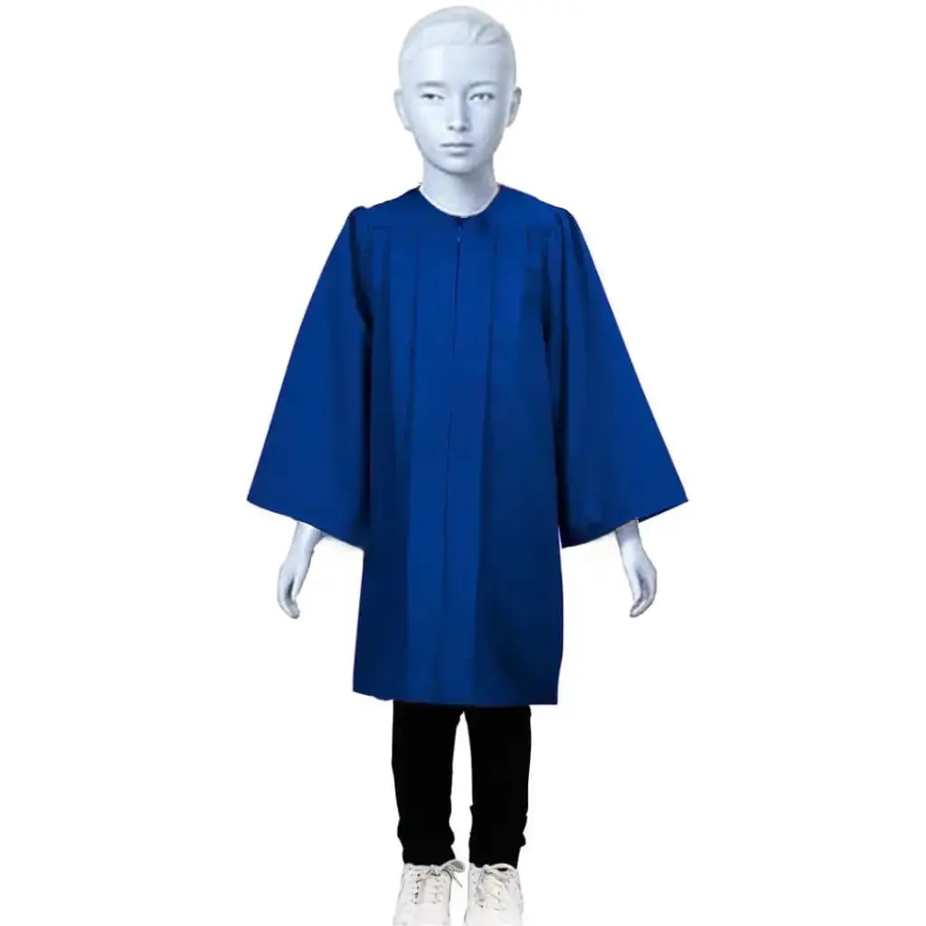 Royal Blue Matte Kids Graduation Gown For Rental– Stylish Academic Regalia