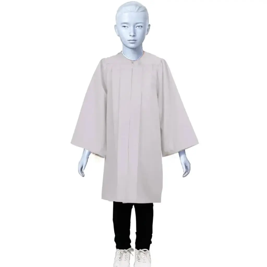  White Graduation Gown-kids Matte 