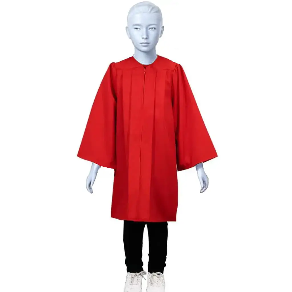 Red Color Graduation Gown-kids Matte