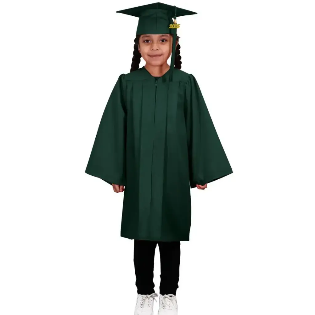 Forest Green Graduation Gown-kids Matte 