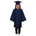 Dark Blue Graduation Gown-kids Matte 