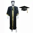 Black Graduation Gown-Adult Satin