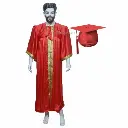 Red Graduation Gown-Adult Satin 