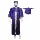 Purple Graduation Gown-Adult Satin 