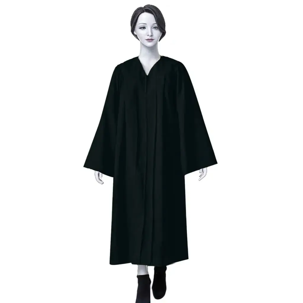 Black Matte Adult Graduation Gown – Elegant Academic Regalia