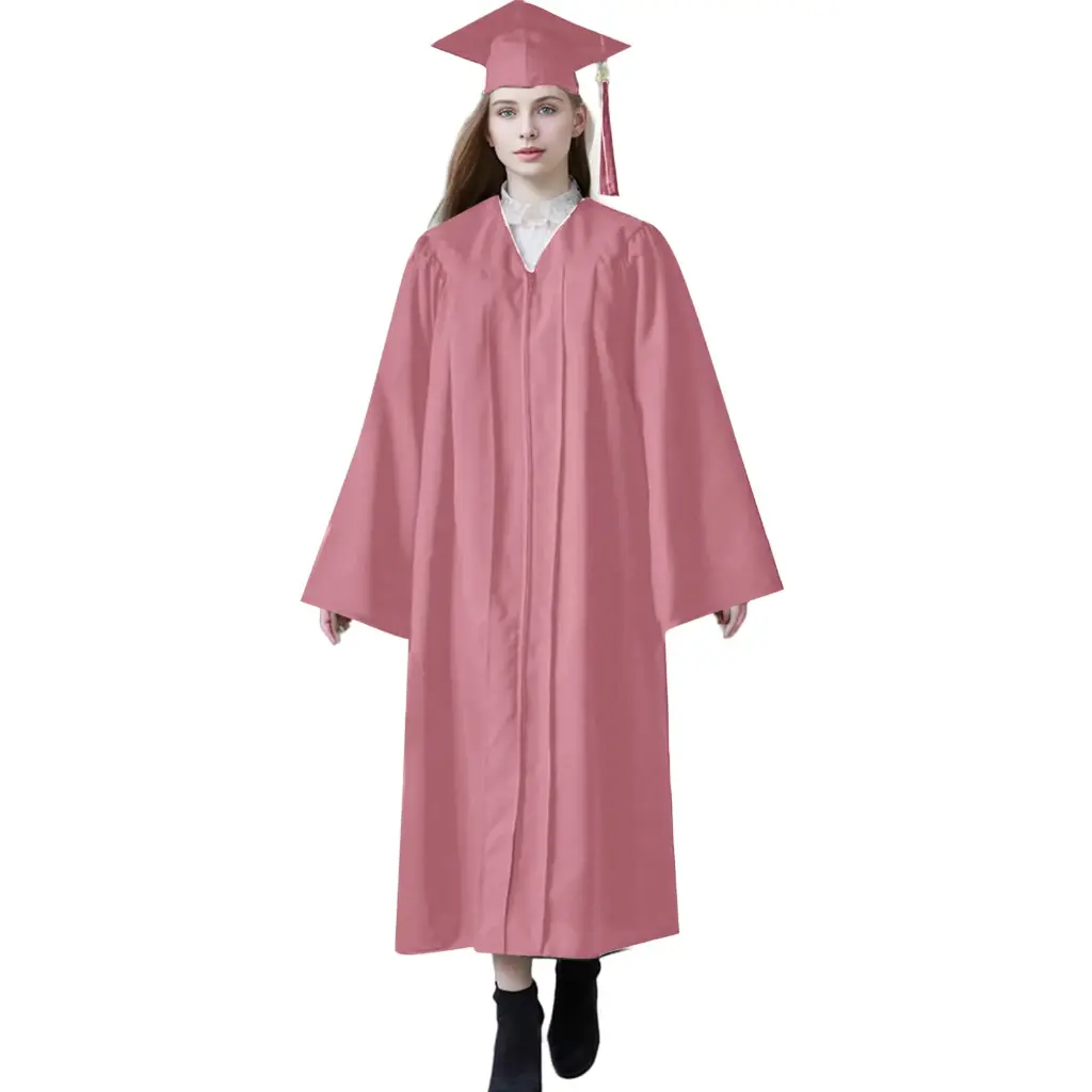 Pink & White Graduation Gown-Adult Matte 