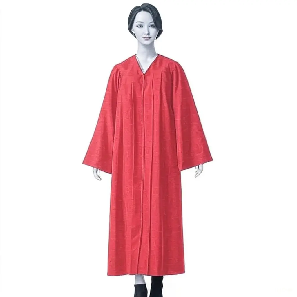 Red Matte Graduation Gown for Adults – Elegant Academic Regalia