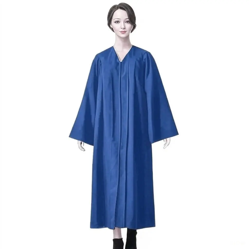 Dark Blue Matte Graduation Gown for Adults – Elegant Academic Regalia