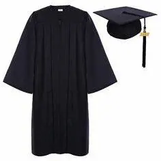 Black Graduation Gown-Adult satin 