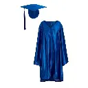 Royal Blue Graduation Gown For Adult Satin Finish with Cap & Tassel