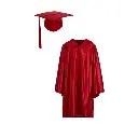 Red Graduation Gown-Adult satin 