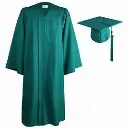 Turquoise Green Graduation Gown-Adult satin   