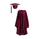 Maroon Satin Graduation Gown for Adults – Elegant Academic Regalia