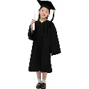 Black Matte Graduation Gown for Kids – Elegant Academic Regalia