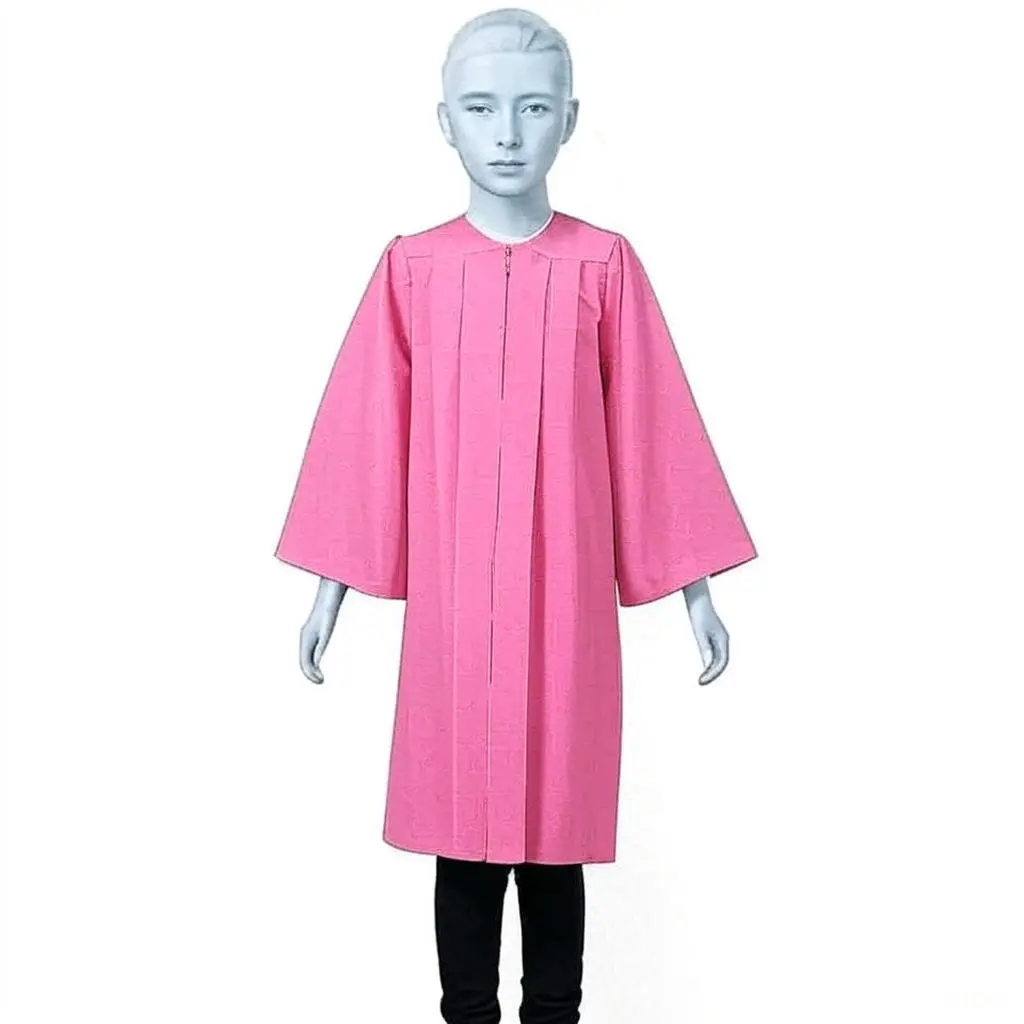 Pink Matte Graduation Gown for Kids – Elegant Academic Attire