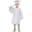 White Graduation Gown-Kids Matte 