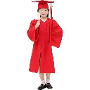 Red Matte Graduation Gown for Kids – Elegant Academic Attire