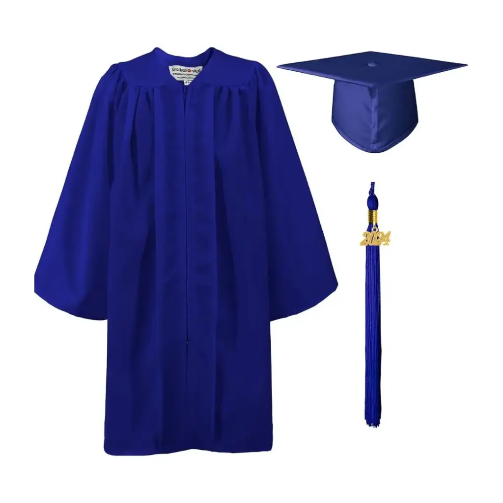 Dark Blue Graduation Gown-Kids Matte