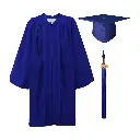 Dark Blue Graduation Gown-Kids Matte