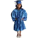 Royal Blue Satin Graduation Gown for Kids – Elegant Academic Regalia