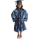 Dark Blue Satin Graduation Gown for Kids – Elegant Academic Regalia