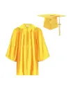 Yellow Satin Graduation Gown for Kids – Bright & Elegant Academic Regalia